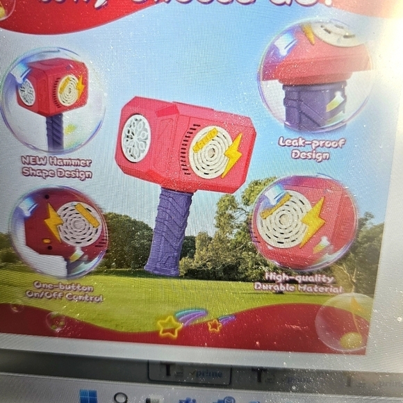 NEW/In Box Hammer Bubble Gun w 🎶. Pink/Purple - Picture 5 of 9